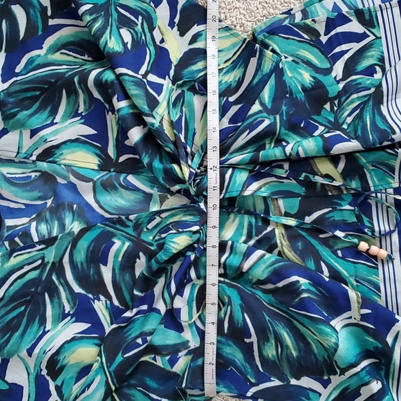 Kimono Monstera Leaf Tropical Wrap Jacket Beach Cover Up Vacation Top - Picture 7 of 10